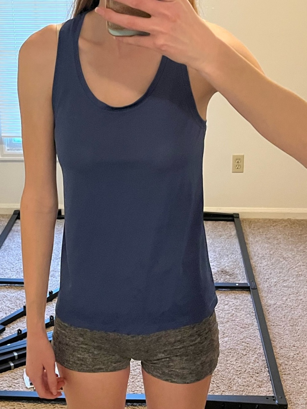 Navy Blue Racerback Performance Tank - Picture 3 of 3